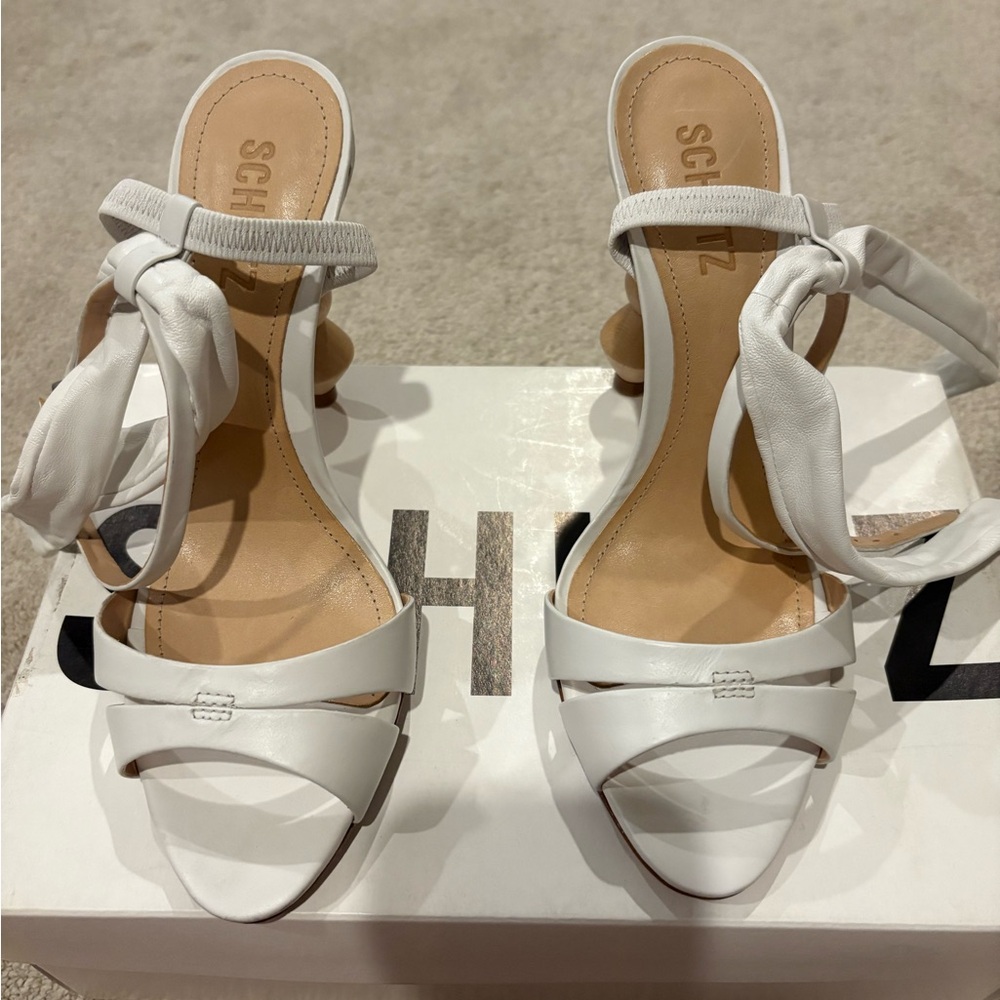 SCHUTZ White Heeled Sandals